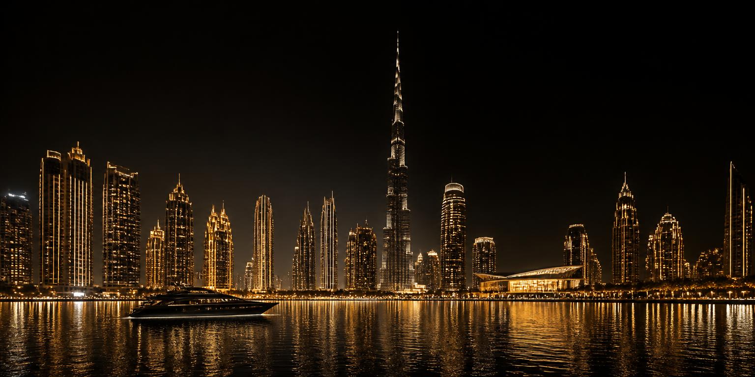 Dubai skyline at night